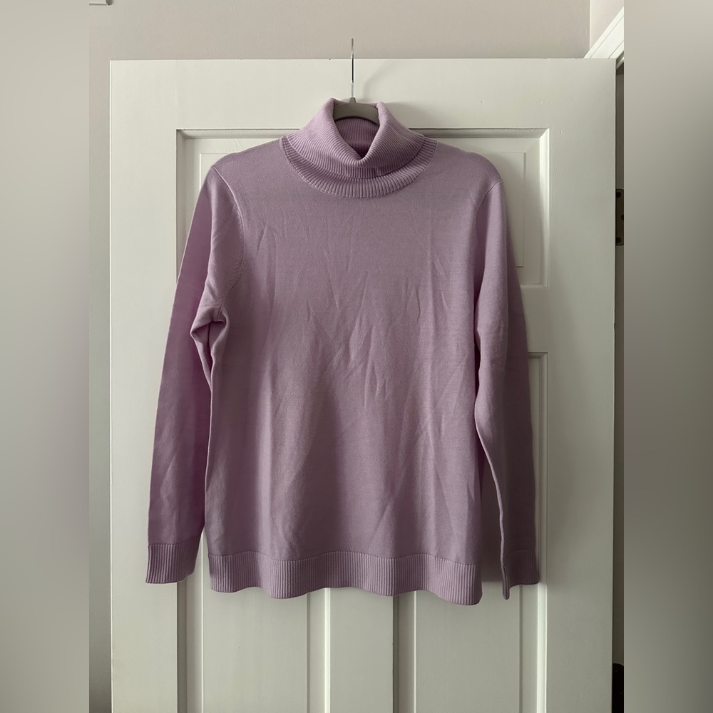 Pendleton 100% Merino Wool Lightweight Lavender Turtleneck Long Sleeve Sweater